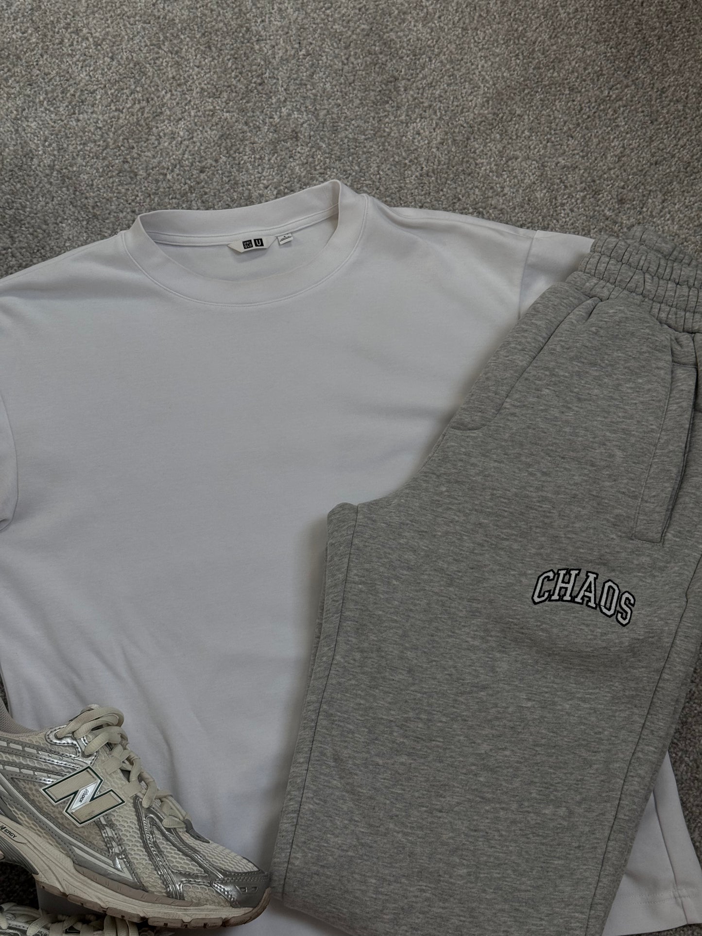CHAOS Embroidered Sweatpants - Grey