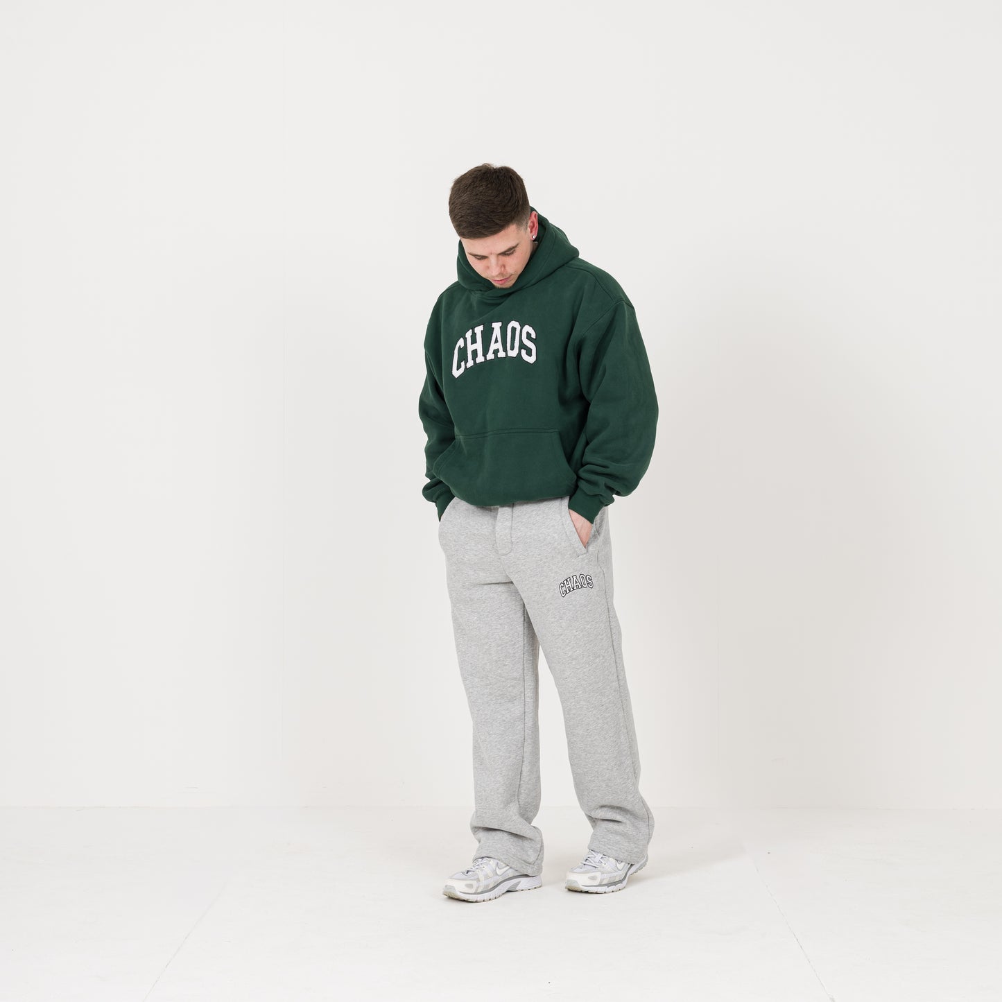 CHAOS Embroidered Sweatpants - Grey
