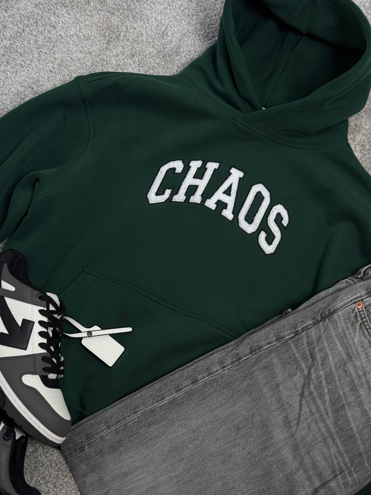 CHAOS Embroidered Hoodie - Green