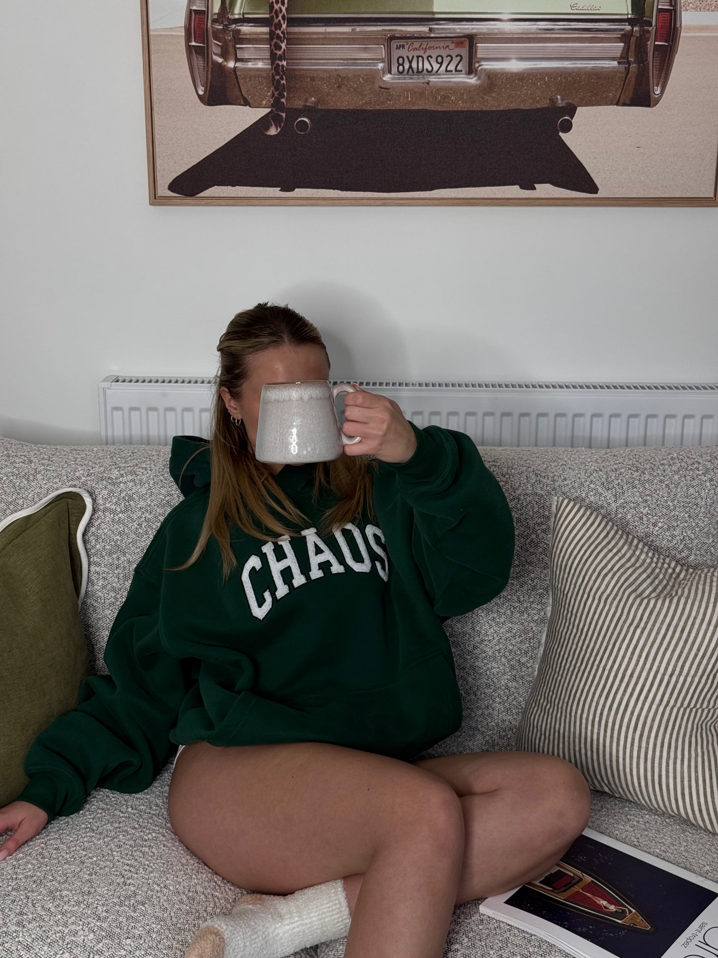 CHAOS Embroidered Hoodie - Green