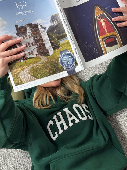 CHAOS Embroidered Hoodie - Green